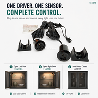 Interrupteur à capteur double porte OEM 12V 24V à contrôle centralisé pour systèmes d'éclairage LED d'armoires et de meubles LC-7015-24
