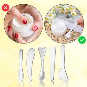 Cuchara Cosmética de Plástico Dorada de Marca de Moda, Barata, al por Mayor de Fábrica, Herramienta de Maquillaje, Espátula para el Cuidado de la Piel, Herramienta de Belleza Facial, para Crema Facial - Product Image 6