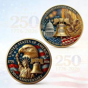 Moneda Conmemorativa del 250 Aniversario de Estados Unidos, Aleación de Cobre, Campana de la Libertad, Recuerdo de Oro Antiguo, Fabricación <span class=keywords><strong>en</strong></span> Fábrica - Product Image 1