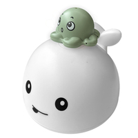 Jouets de bain pour bébé en forme de baleine Pulvérisation d'eau à 4 modes avec lumière clignotante Jouets de jeu d'eau en plastique pour enfants