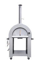 Four à pizza, 220 v, au gaz et au bois, en acier inoxydable, usage en plein air, avec briques