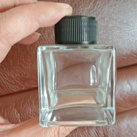 Botol Tinta Kaca Persegi Transparan Bebas Timbal dengan Tutup Sekrup untuk Tinta Pena Basah, Logo Dapat Disesuaikan, Ukuran 25ml 50ml 100ml