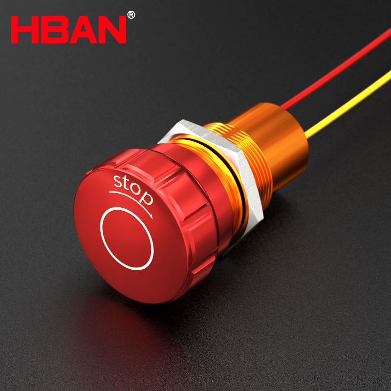 Lockable Estop Button Emergency Stop Button 22mm Ip67 Waterproof NC Self Lock Pushbutton ...