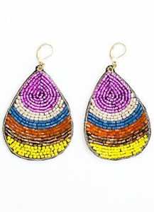 Pendientes de cuentas bohemios coloridos elegantes pendientes colgantes de flores hechos a mano para mujer económicos - Product Image 3