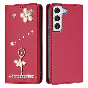 Funda de Teléfono de Cuero Vegano con Diamantes y Diseño de Bailarina para <span class=keywords><strong>Samsung</strong></span> Galaxy <span class=keywords><strong>S22</strong></span> 5G, al <span class=keywords><strong>Mejor</strong></span> <span class=keywords><strong>Precio</strong></span> de Fábrica - Product Image 1