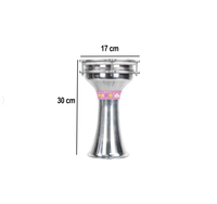 Midex DBK-01PK Tambour à main professionnel en aluminium, durable, argenté, personnalisé, mini, double couche, fait main, avec peaux en papier huilé, diverses tailles