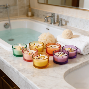 Bougie décorative Zijin aux fleurs séchées, cire végétale, 4 à 8 heures de combustion, 5 couleurs, pour la fête <span class=keywords><strong>des</strong></span> mères, Thanksgiving, la maison - Product Image 6