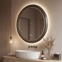 Miroir de salle de bain intelligent moderne, anti-buée, éclairage LED, protection IP65, cadre en aluminium épaissi, éclairé, pour appartement et villa