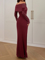 Nouvelle Robe Longue de Soirée Maxi pour Femme, Été 2026, Sexy, en Dentelle Tricotée, Taille Empire, à Manches Longues et Épaules Dénudées, Motif Floral
