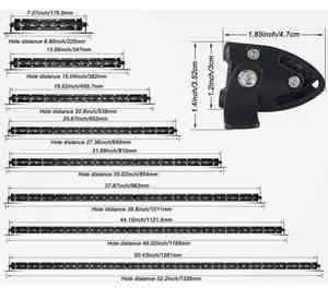 Barre lumineuse de travail LED 24V 60W 14/20/26/32/38/44 pouces pour Jeeps, SUV, ATV, voitures, camions, 4x4, tout-terrain, ajustement universel, garantie de 2 ans, neuf - Product Image 2