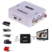Boîtier blanc Mini taille 1080p HDMI2AV HDTV 1080p vers AV HD vers RCA Convertisseur vidéo audio pour TV