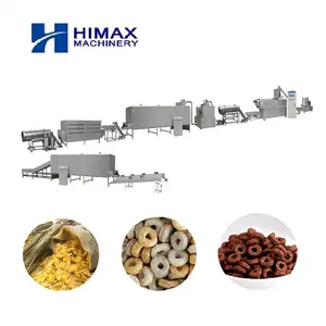 High productivity breakfast cereal production line twin screw corn flakes extruder integrated industry and trade manufacturer