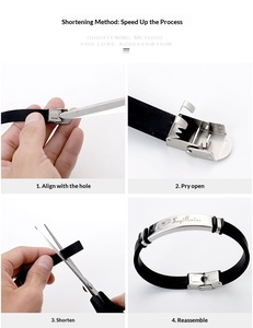 Bracelet 12 Constellations en Acier Inoxydable, Manchette en Caoutchouc, Signe Astrologique, Bijou Punk, Cadeau pour Couples et Amoureux - Product Image 6