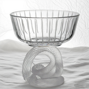 Moderno Tazón de Cristal Transparente con Forma de Nudo Artístico, Plato Decorativo Ecológico para Servir Bocadillos, Postres y para la Mesa del Hogar - Product Image 1