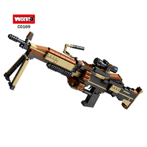 WOMA TOYS C0169 4 in 1 military mirco assembly building small toy sniper m4a1 agosto ak-47 mini block gun - Product Image 1