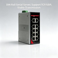 Servidor de Dispositivos Seriales de 4 Puertos para Riel DIN, RS485 RS422 a Ethernet, Modbus TCP Transparente, TCP UDP, Configuración Web, IP40
