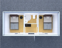 Conteneur de bureau modulaire préfabriqué de 20 pieds, maisonnette prête à être expédiée, bureau portable, pod détachable, maison