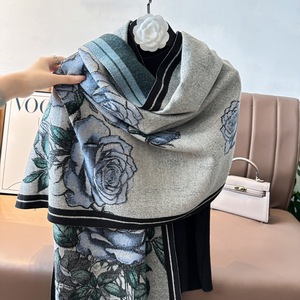 Mới mùa thu Retro sơn dầu in khăn, cao cấp giả cashmere len cổ ấm hơn, dày ấm áp đa chức năng khăn choàng - Product Image 6