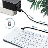 Papan ketik mini portabel, papan ketik bluetooth lipat tanpa kabel untuk ponsel