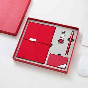 Set de Regalo Empresarial: Libreta, Tarjetero, Llavero y Bloc de Notas con Logotipo Impreso, en Caja de Regalo de Cuatro Piezas - Product Image 2