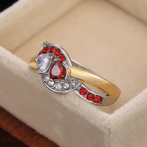 Anello di fidanzamento con zirconi a forma di cuore per donna, con montatura a pavé, pietra creata in laboratorio, gioielli di moda H099 - Product Image 2