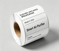 Autocollants personnalisés en vinyle imperméable autocollants en PET certifiés pour appareils électriques, étiquettes industrielles approuvées