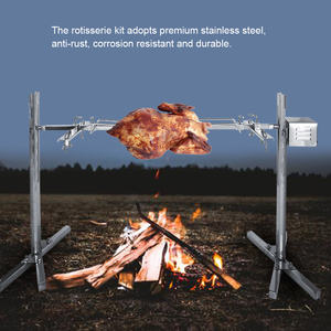 Kit de rôtisserie en acier inoxydable 15W, <span class=keywords><strong>moteur</strong></span> électrique, prise US, résistant à la corrosion et à la chaleur, <span class=keywords><strong>broche</strong></span> <span class=keywords><strong>pour</strong></span> <span class=keywords><strong>barbecue</strong></span> au charbon de bois - Product Image 2