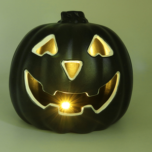 Lanterne citrouille LED de haute qualité pour les fêtes d'Halloween, nouveau design, décorations de fête, citrouille noire d'Halloween - Product Image 2