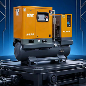 AOKEF 10HP Compresor de Aire Estacionario Integrado Cuatro en Uno para Corte Láser con PLC y Secador de Aire Incorporado de Alto Rendimiento - Product Image 1