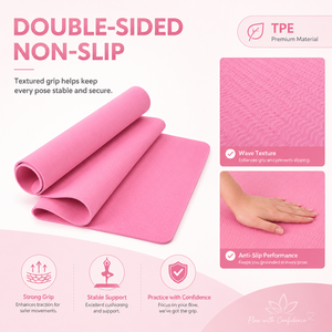 Tapis de <span class=keywords><strong>yoga</strong></span> écologique en TPE, 8 mm d'épaisseur, avec marques d'<span class=keywords><strong>alignement</strong></span> rectangulaires, tapis d'entraînement absorbant les chocs - Product Image 2