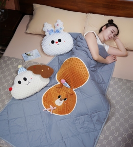 Couverture-oreiller 2-en-1 en polaire épaisse MM Adorable Cartoon <span class=keywords><strong>Doudou</strong></span> avec applique animale, couverture AC - Product Image 6