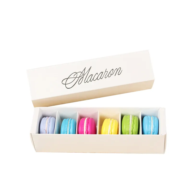 Foil Hot Stamping Biểu Tượng Tùy Chỉnh 1 Hàng 6 Ngăn/2 Hàng 6 Ngăn Macaroon Hộp Ngọt Ngào Hộp Macron Gói Hộp Cho Ngọt Ngào