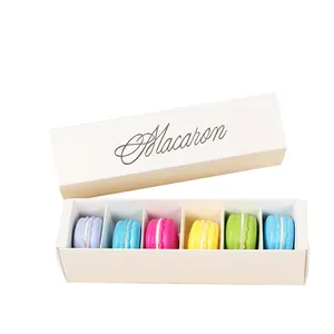 Foil hot stamping custom logo 1 row 6 dividers/2 row 6 dividers macaroon boxes sweet box macron box package for sweet