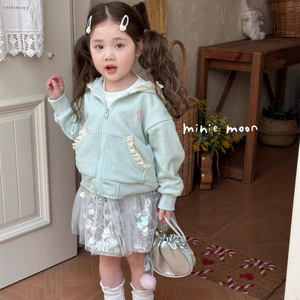 Tongxingyuan Girls <b>Jacket</b> Set <b>Sequin</b> Skirt Spring Korean Style Breathable With Label Size M - Product Image 1