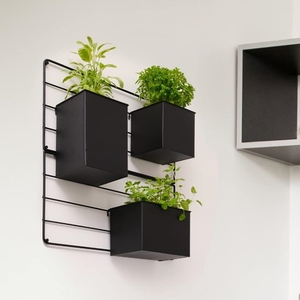 Jardinière intérieure/extérieure murale verticale en métal noir personnalisée Pots <span class=keywords><strong>de</strong></span> fleurs pour jardin plantes succulentes fleurs pour la maison - Product Image 2