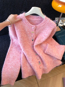 Groothandel Herfst 2026 Nieuwe Mode Elegante Simpele Cartoon Kleur Knoop Gebreide Cardigan Lange Mouw Dames Trui - Product Image 2