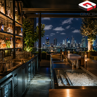 Comptoir de bar commercial en acier inoxydable avec évier pour café, thé au lait, boba, restaurant, cuisine