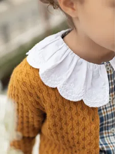 Bambini autunno cardigan a mano cardigan per ragazze design pompon maglioni per bambini in tinta unita semplice cappotto a maniche lunghe di lana