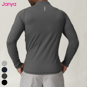 Custom Logo Men's Activewear Stand up Collar Running Top <strong>Half</strong> Zip Long <strong>Sleeve</strong> Workout <strong>T</strong> <strong>Shirts</strong> Gym Fitness Sports <strong>Shirt</strong> for Men - Product Image 3