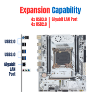 NOUVELLE carte mère de bureau X99-K9 blanche avec TPM 2.0 dédié, LGA 2011-3, prend en charge Intel Xeon, 4x DDR4 RAM, 2x M.2 NVMe, carte mère X99