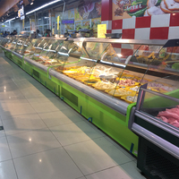 Panier présentoir de comptoir de service autonome, équipement de boucher pour la viande,