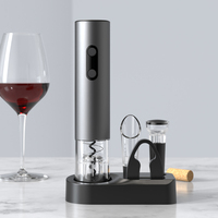 Offre Usine Kit Tire-bouchon USB 4-en-1 Rechargeable Électrique, Coffret Cadeau Ouvre-Bouteille de Vin avec Aérateur, Coupe-Capsule et Bouchons