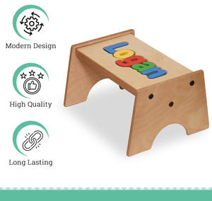 <span class=keywords><strong>Tabouret</strong></span> d'apprentissage pour tout-petits personnalisé, durable, multi-usages, avec puzzle de nom, best-seller - Product Image 3