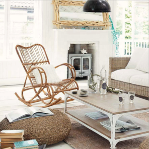 Sedia a Dondolo in Rattan Sintetico per Balcone e Soggiorno, <span class=keywords><strong>Mobili</strong></span> da Esterno in Polyrattan per Casa e Cameretta - Product Image 3