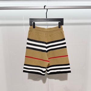 Shorts Bermuda Rayés Vintage en Maille pour Homme, Taille Élastique, Décontractés, Respirants, Taille Mi-Haute - Product Image 1