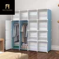 Armoire de stockage pliante de grande capacité de style simple moderne armoire portable en cube à emboîtement en plastique Guangdong