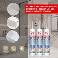 Scellant sanitaire pour salle de bain en polymère MS INGADA MS-50A, résistant à la moisissure, surface lisse, pour cuisine commerciale et construction