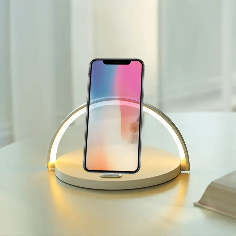 Multifunctional Night Light 10W Fast Wireless Charger Mobile Phone HolderデスクLamp Tableランプ