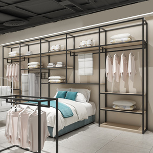 Wholesale Custom Logo Adjustable Metal Clothing Hangers Store Racks For Industrial Aluminum Furniture Commercial Workshop Mall - Product Image 3