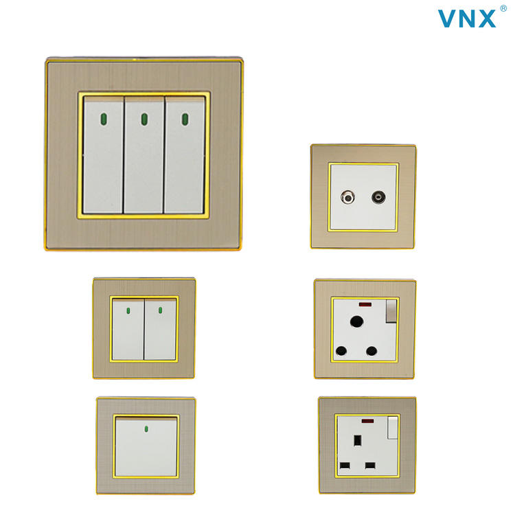 VNX 3gang 1/2way Wall Switch UK Standard Electrical Switch Modern Acrylic Wall Switch
